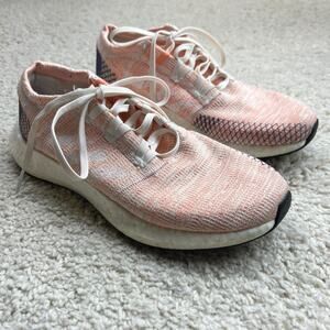 Adidas Womens Pure Boost Go Pink Lace Up Low Top Running Shoes Size 9.5